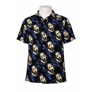 Ghost Face Halloween Themed Men's Print Resort Shirt Size Xl New Vacation Beach